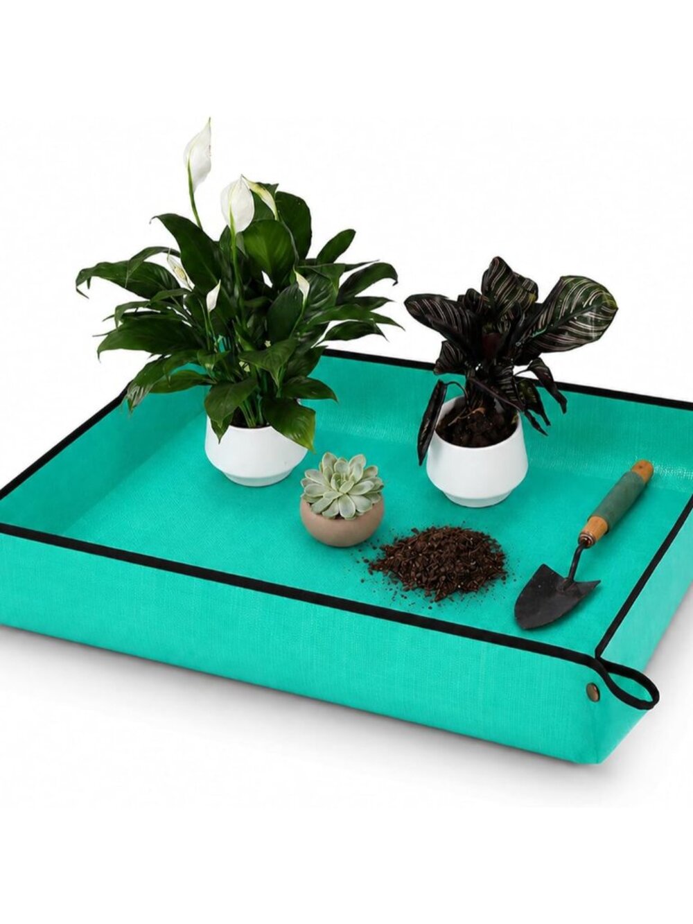 Repotting Mat for Indoor Plants, PE Potting Tray for Soil Change,39.4x39.4